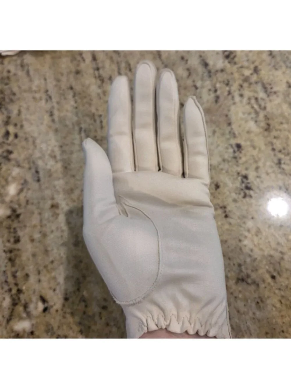 Vintage Womens Size M/L 7.5 Beige Nylon Formal Short Gloves